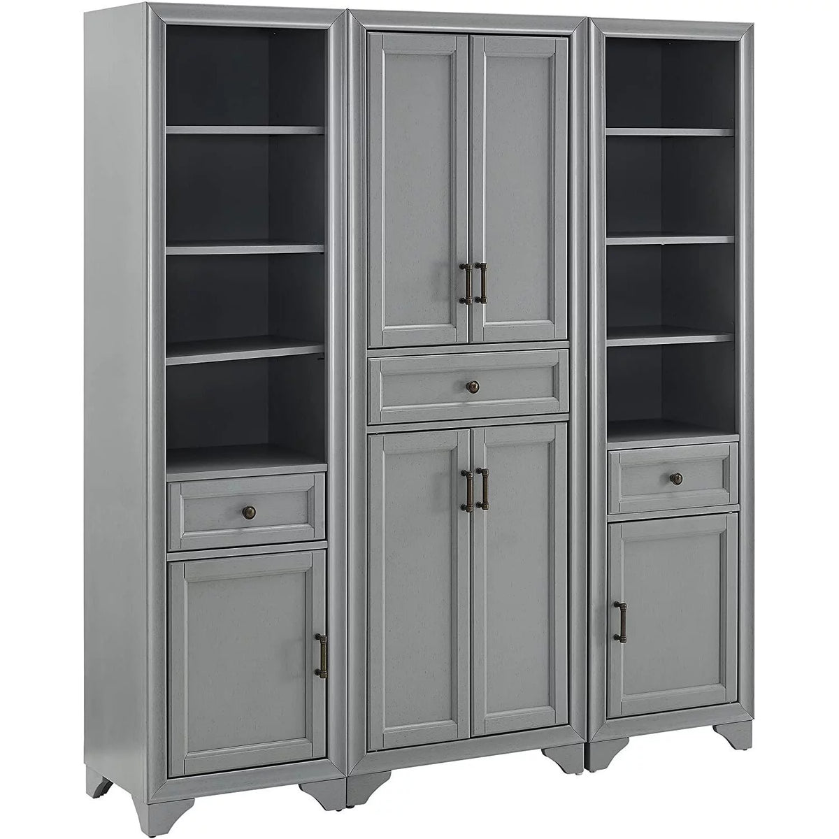 3Pc Pantry Set Distressed Gray F4595