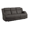 Chocolate Wood & Fabric Double Reclining Sofa A640755