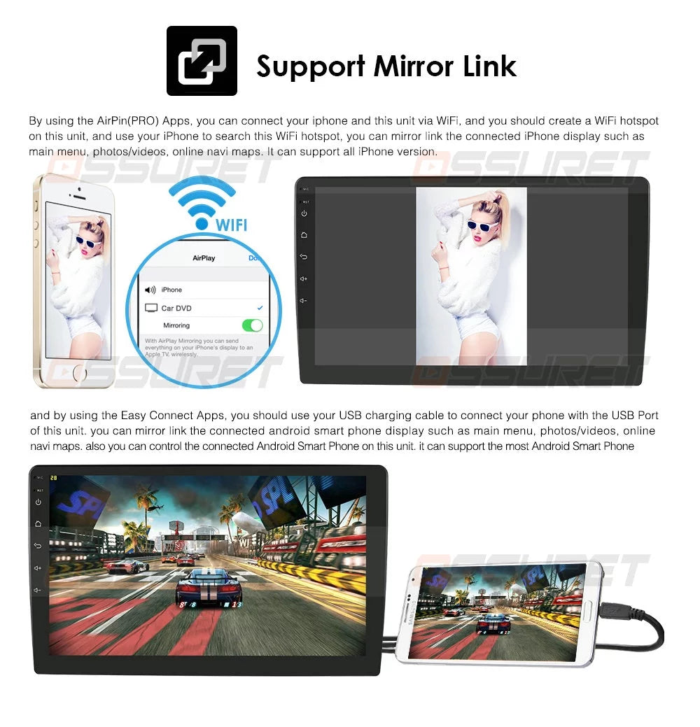 10.1" Android Car Radio Stereo GPS Navigation Carplay M17625