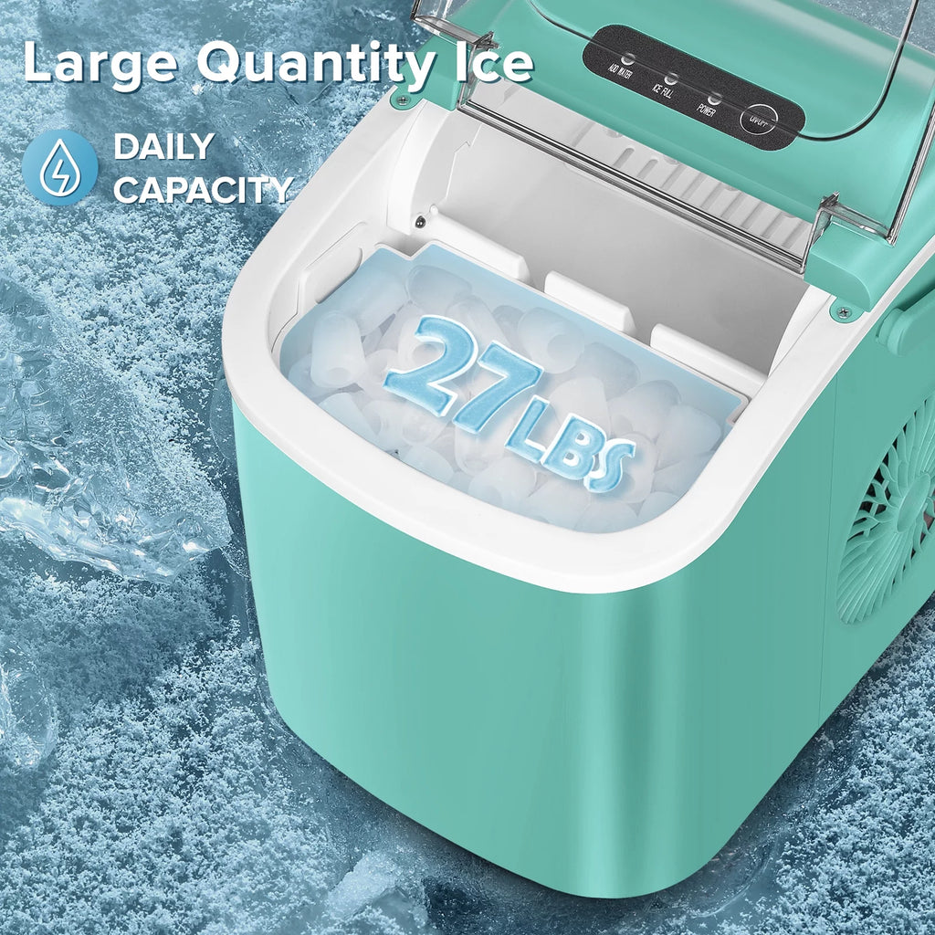 Portable Countertop Ice Maker with Handle, 26lbs/24H, Black Y434871