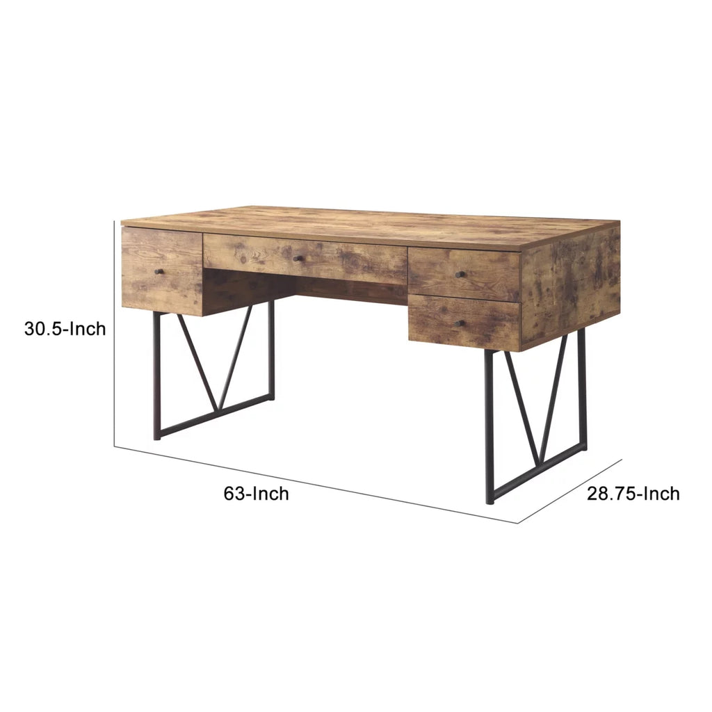 Antique Nutmeg 4-drawer Writing Desk H247368