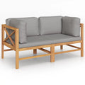 2-Seater Teak Wood Patio Bench with Cushion P2712
