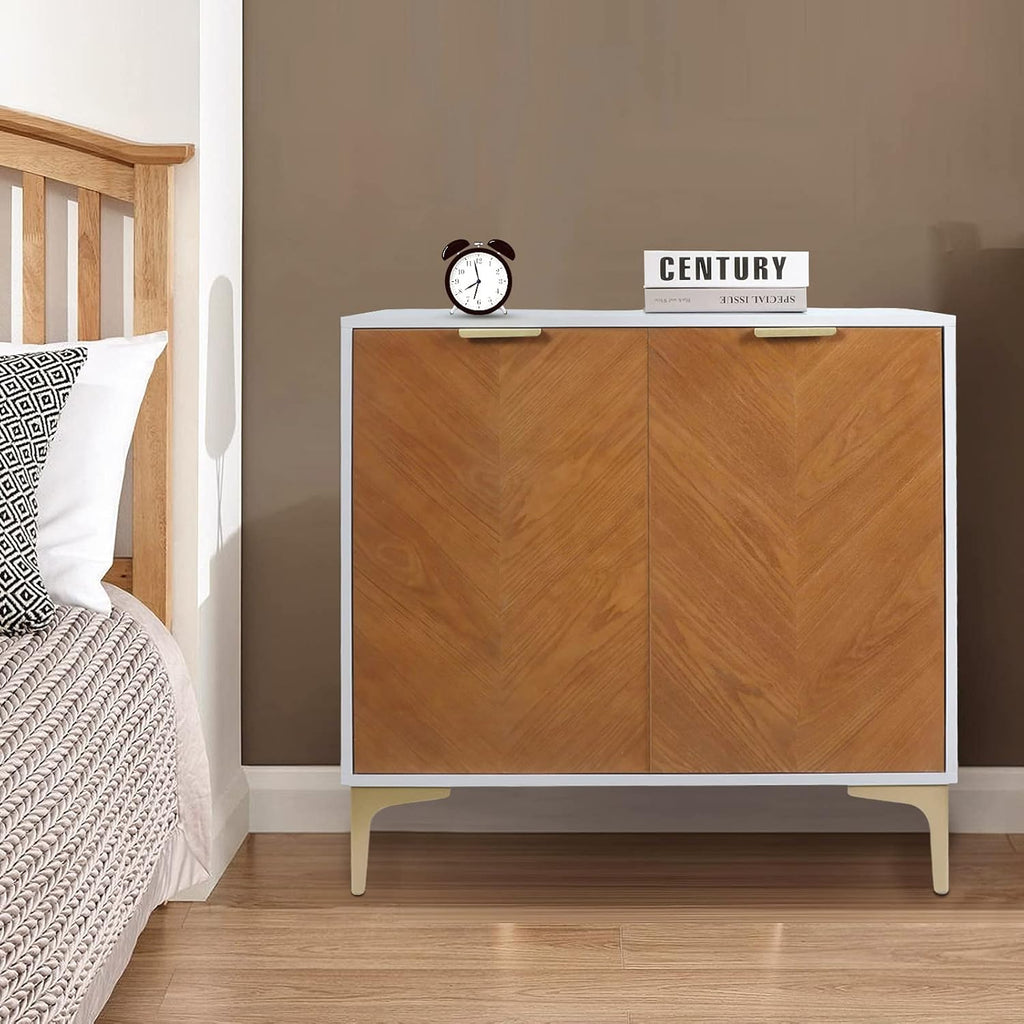 2 Doors Storage Cabinet with Golden Legs V4587