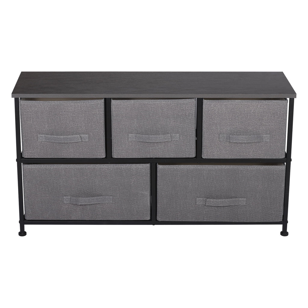 5 Drawers MDF Graphite Gray Dresser H5987