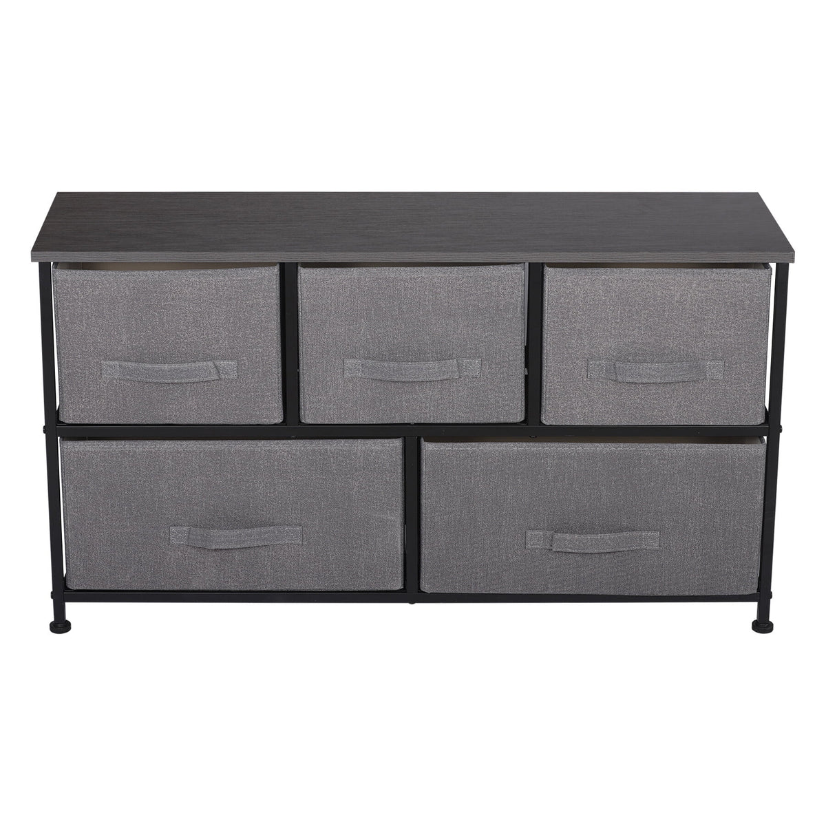 5 Drawers MDF Graphite Gray Dresser H5987