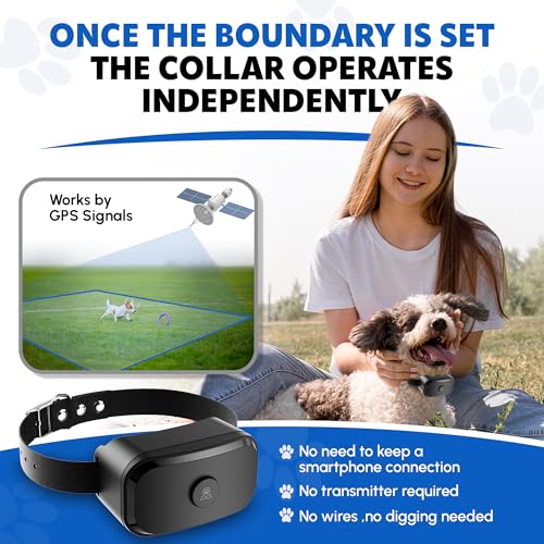 GPS Dog Fence with Remote Training Waterproof Collar System W480121