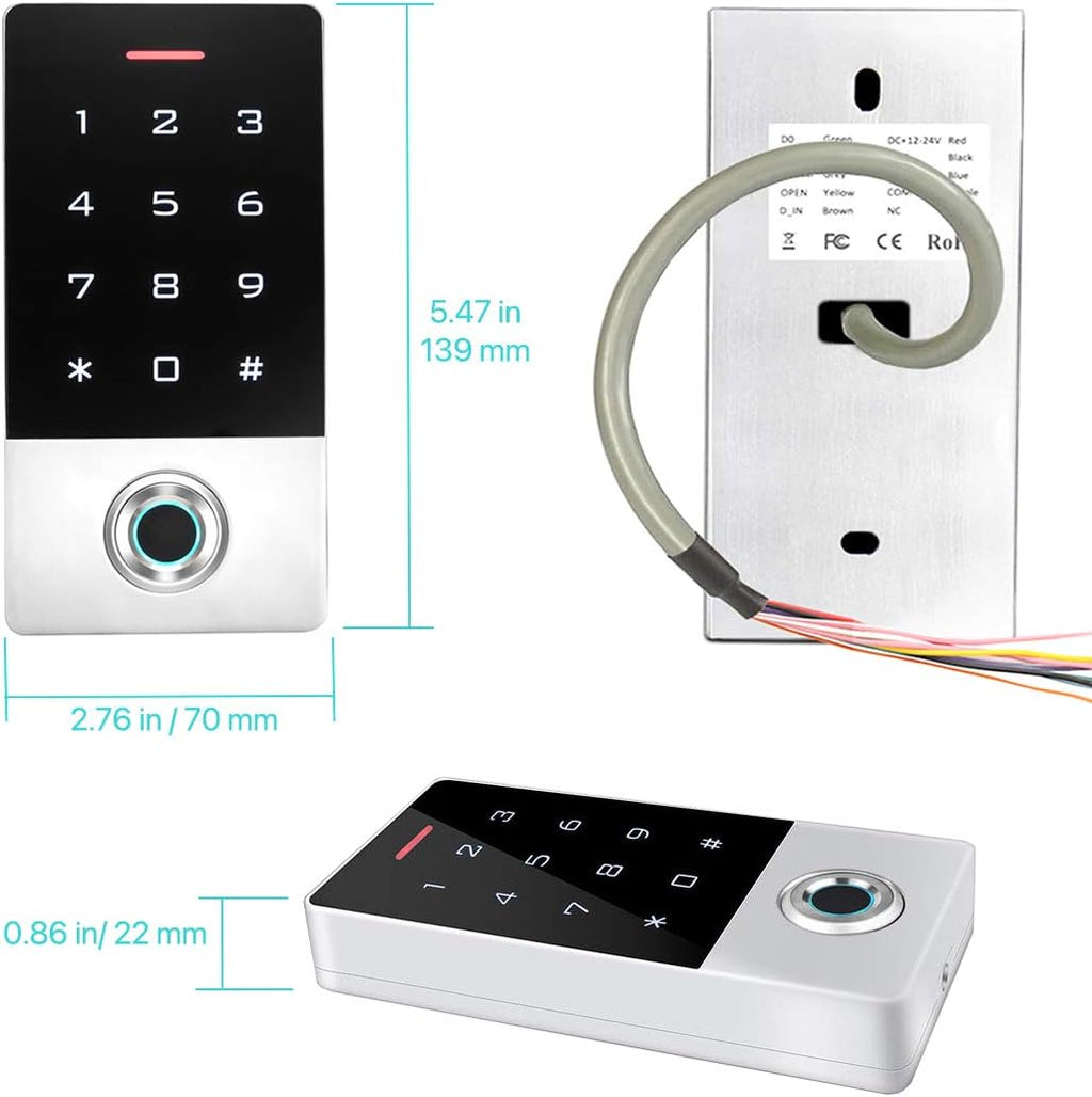 Zinc Alloy Metal Fingerprint Keypad Gate Opener Controller W6213