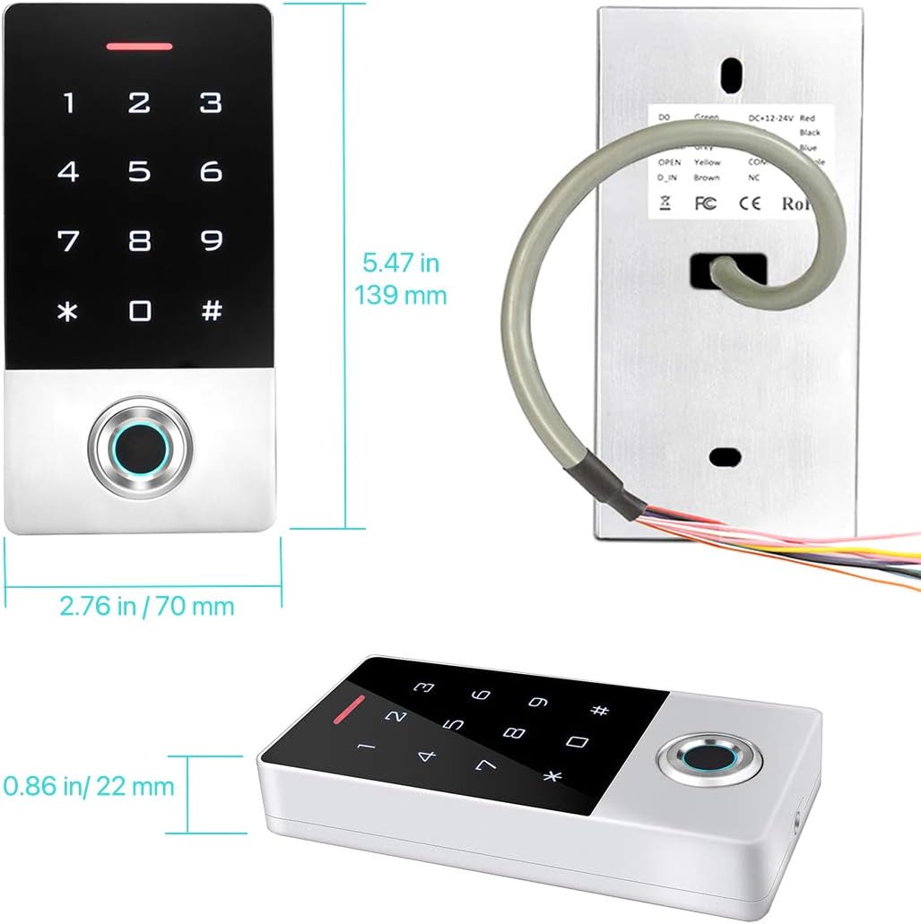 Zinc Alloy Metal Fingerprint Keypad Gate Opener Controller W6213
