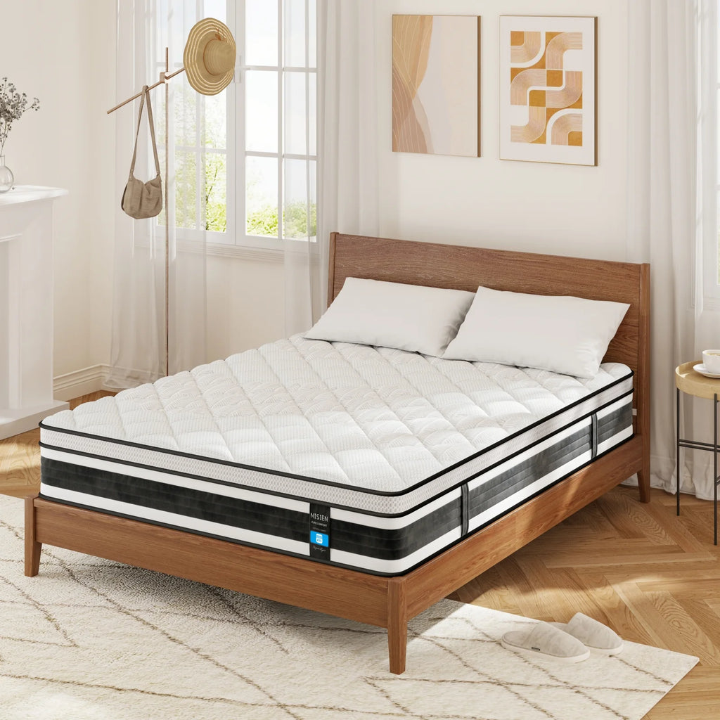 Queen Size 10 Inch Gel Memory Foam Hybrid Mattress T1739