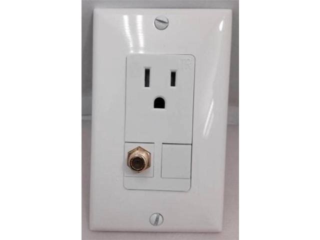 White Single Gang Wall Plate with Coax Cable TV F-Type D212