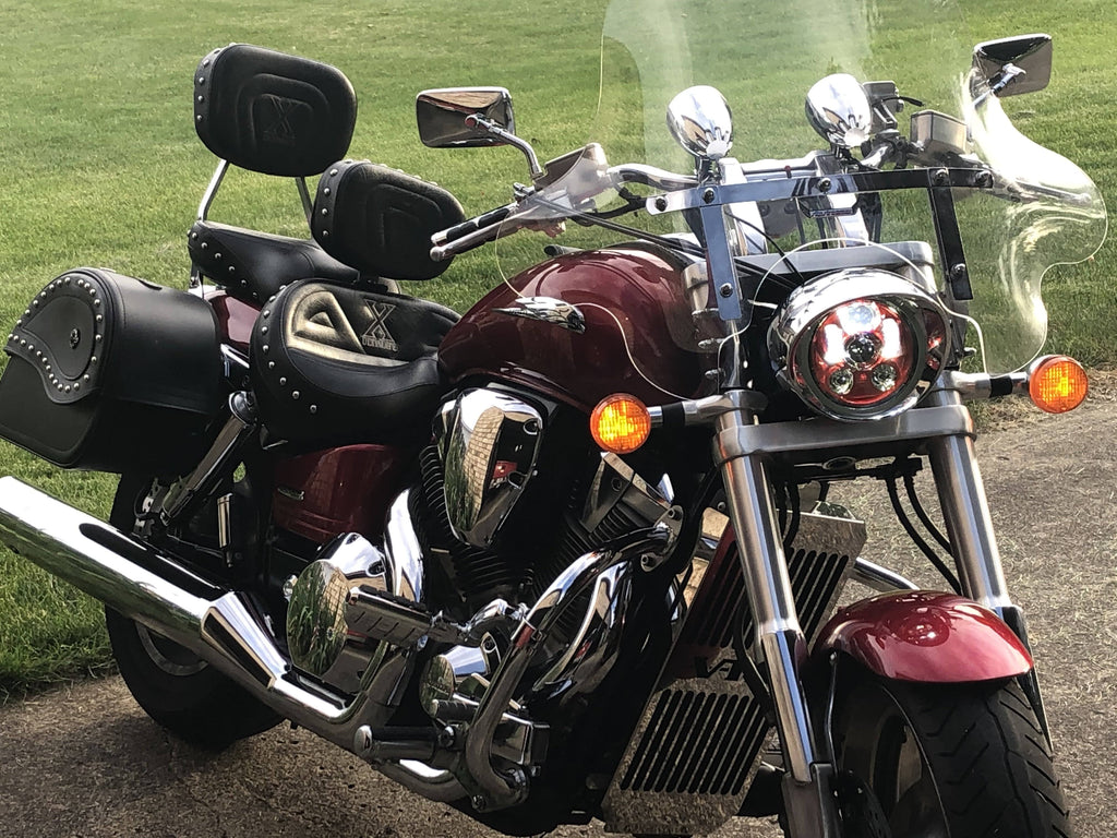 Blue LED Headlight for Honda VTX 1300 and 1800 with Bracket and Hardware H6735