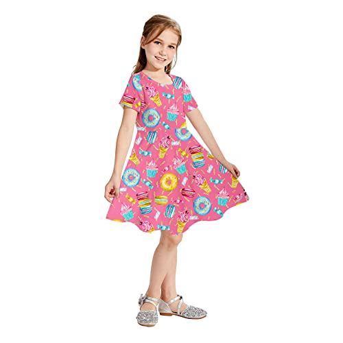 Little Girls Short Sleeve Casual Summer Sundress H499061