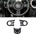 Carbon Fiber Steering Wheel Cover Trim 3Pcs Black H751