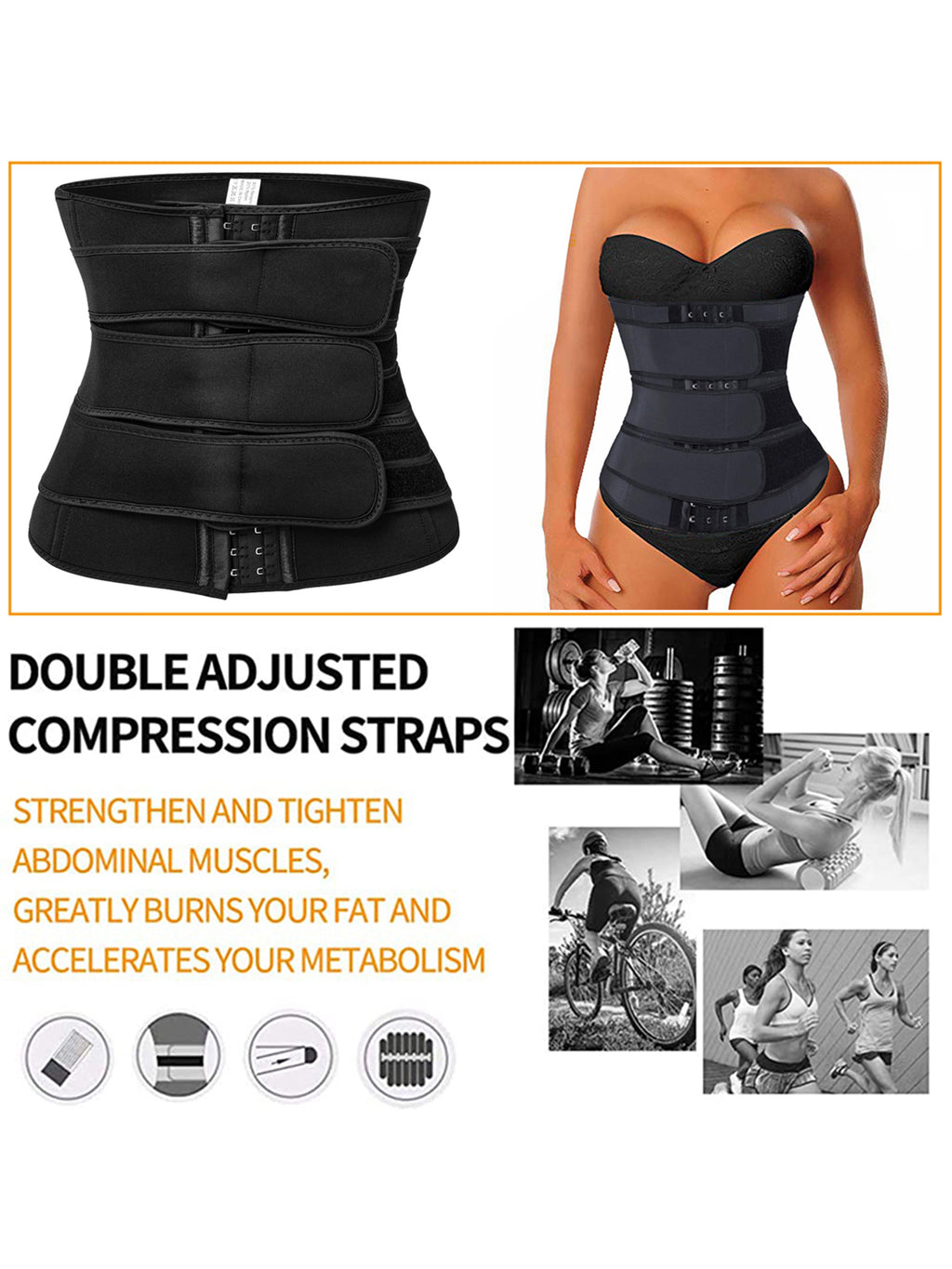 Neoprene Waist Trainer Corset with Adjustable Belt L274