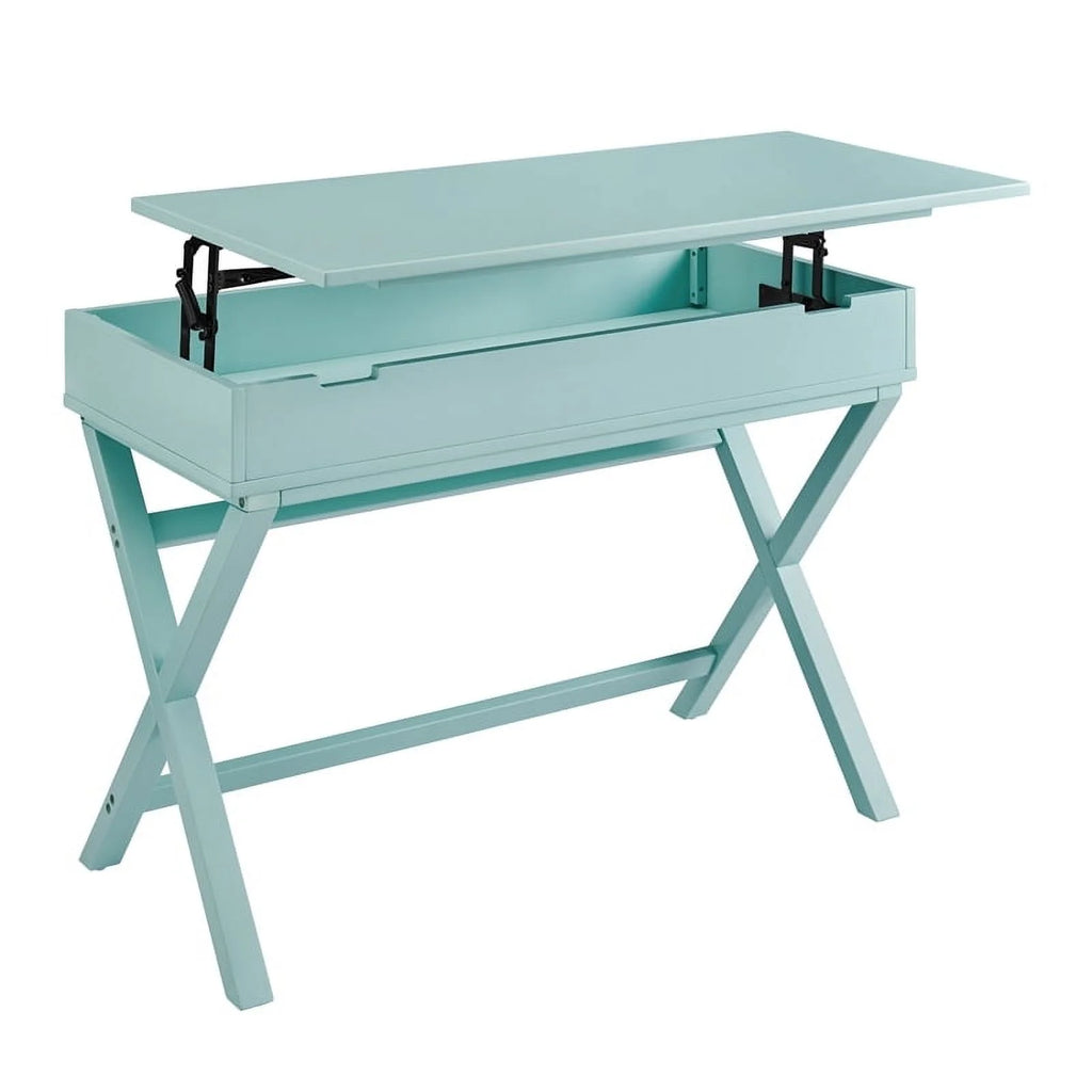 Turquoise Blue Wood Lift Top Desk M78336