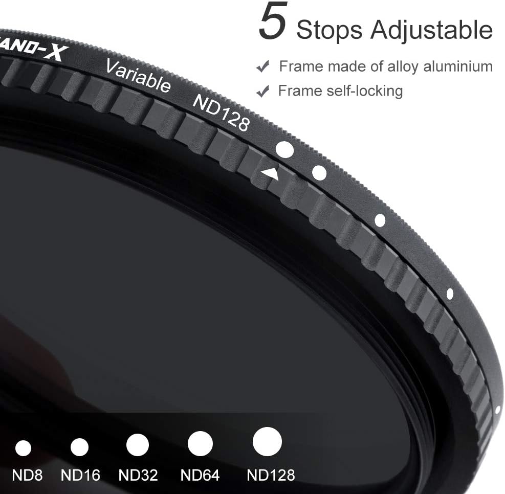 58mm Variable ND Filter ND8-ND128 (3-7 Stop) VND Filter Pack of 2 W9187