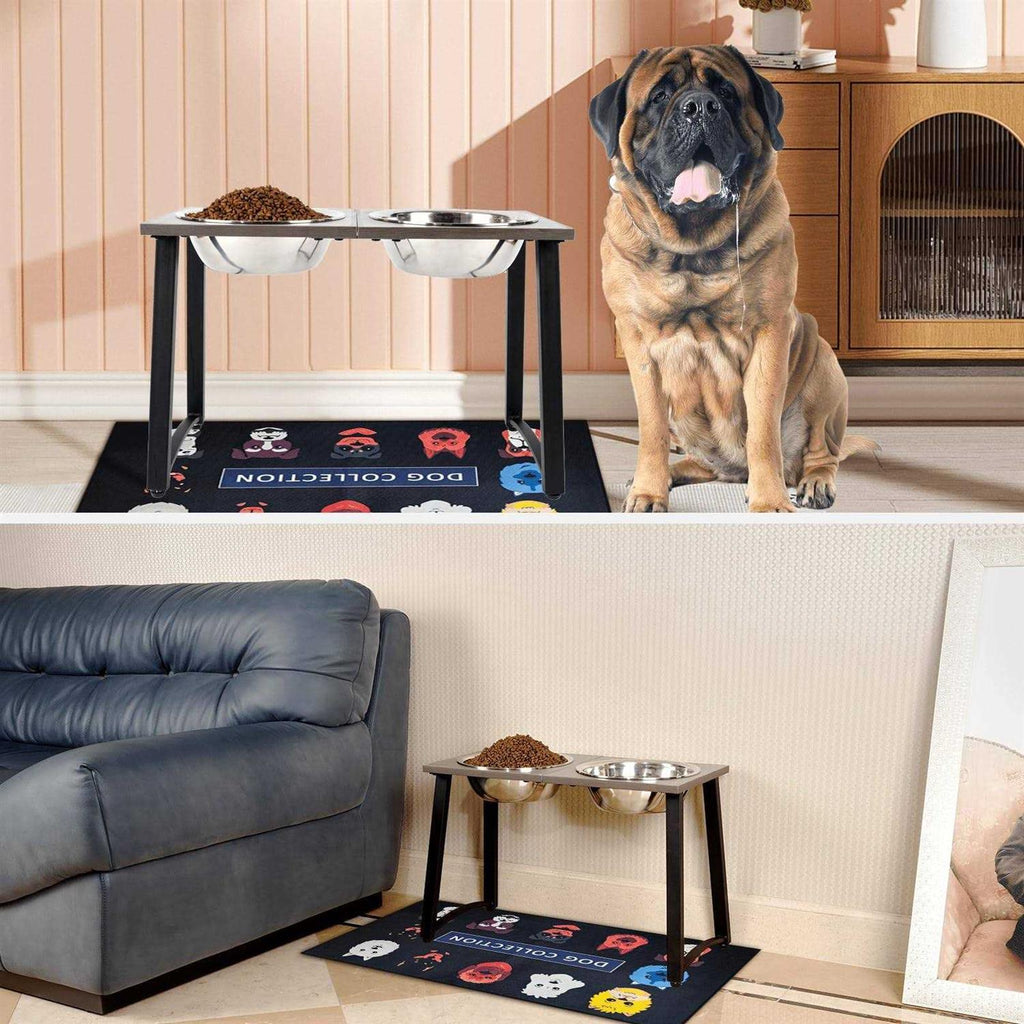 Elevated Dog Bowls with 2 Stainless Steel Bowls and Slow Feeder O153