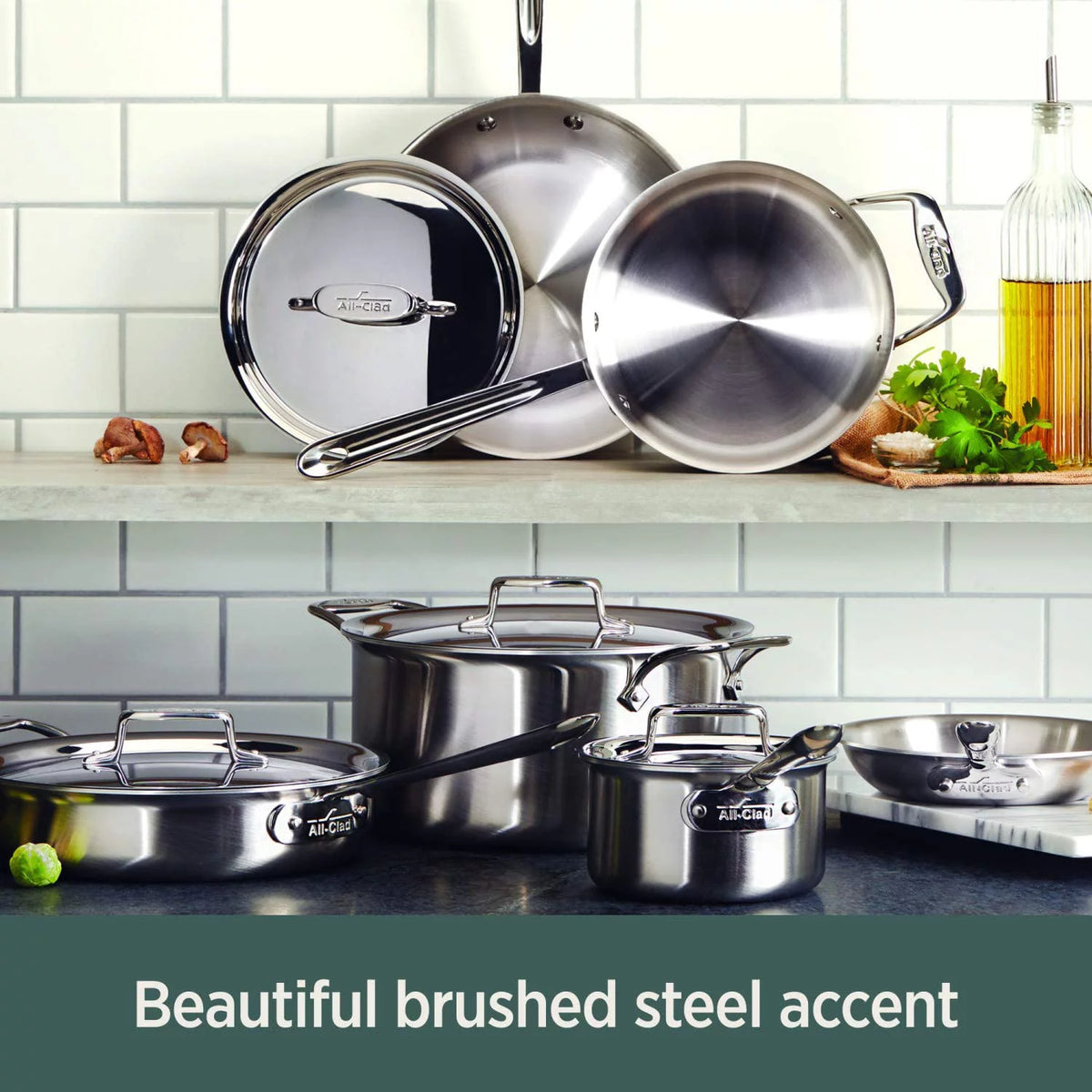 5-Ply Brushed Stainless Steel Cookware Set 10 Piece M460