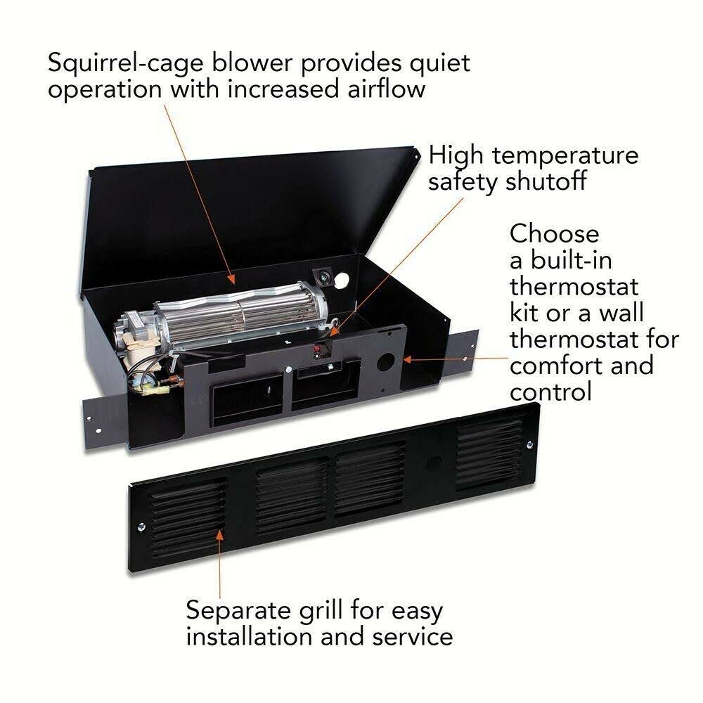 Black 750W 240V Under-Cabinet Electric Heater T7616