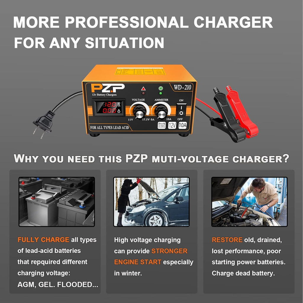 12V/24V Manual Battery Charger U818