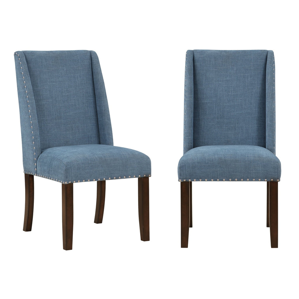 Brown and Blue Transitional Accent Dining Chair Set of Two I66310