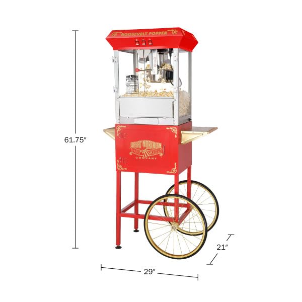 Red 8oz Antique Countertop Popcorn Popper Machine L132