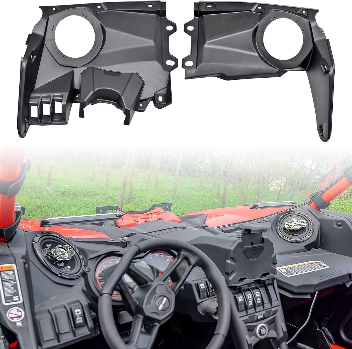 Front Dash Speaker Pods Enclosure Panels Mount Brackets Pack of 2 I71576