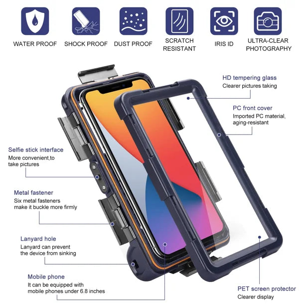 Waterproof Protective Case for Phones Up to 6.9 Inch Q876
