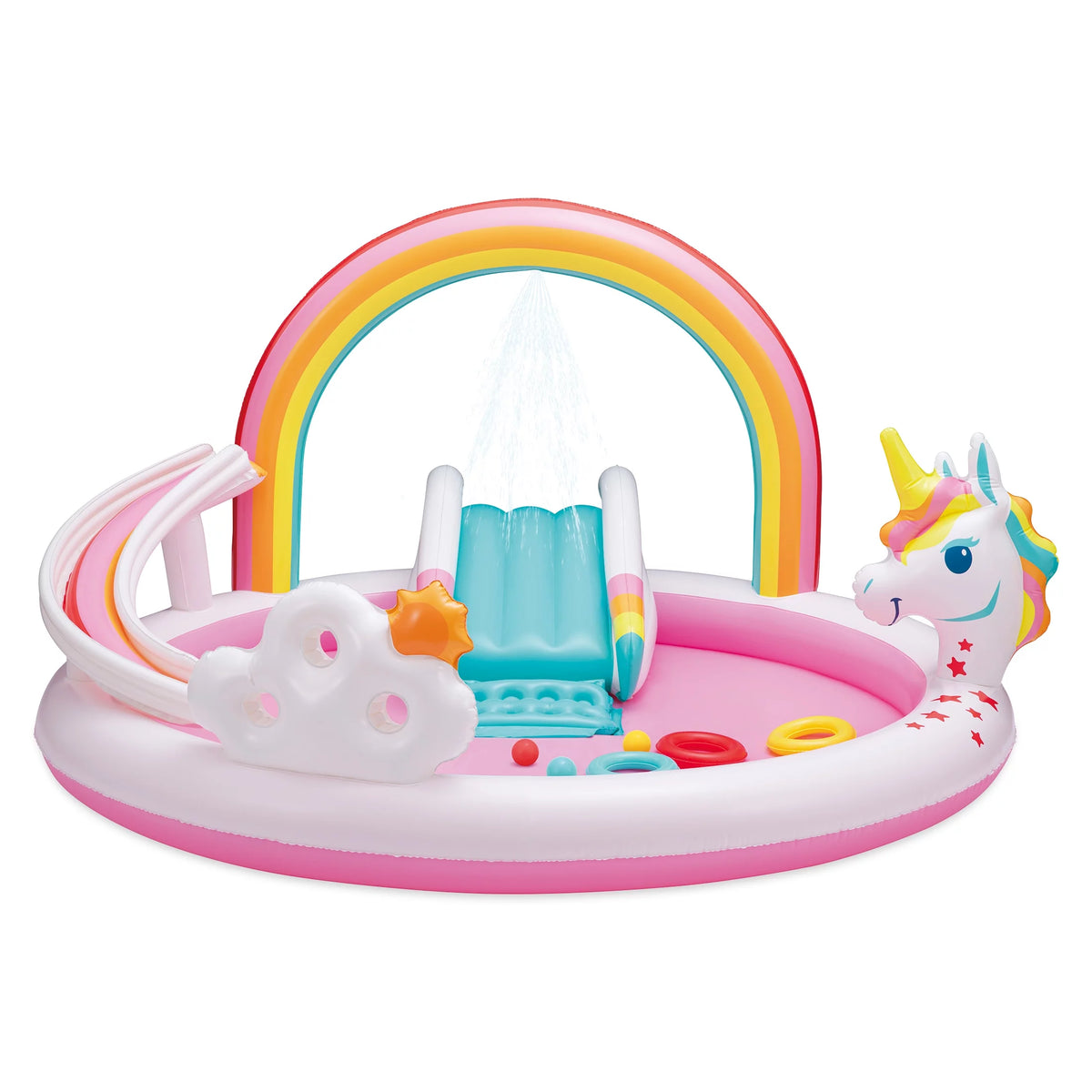 Rainbow Unicorn Kids Splash Pool with Sprinkler P1875