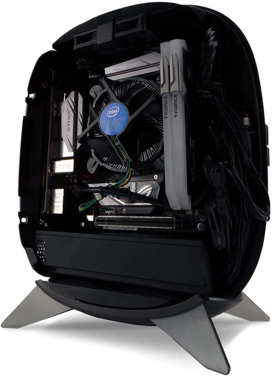 Mini-ITX Tower Case with 200W 80 Plus Gold Power Supply and Tempered Glass Top Panel N79695