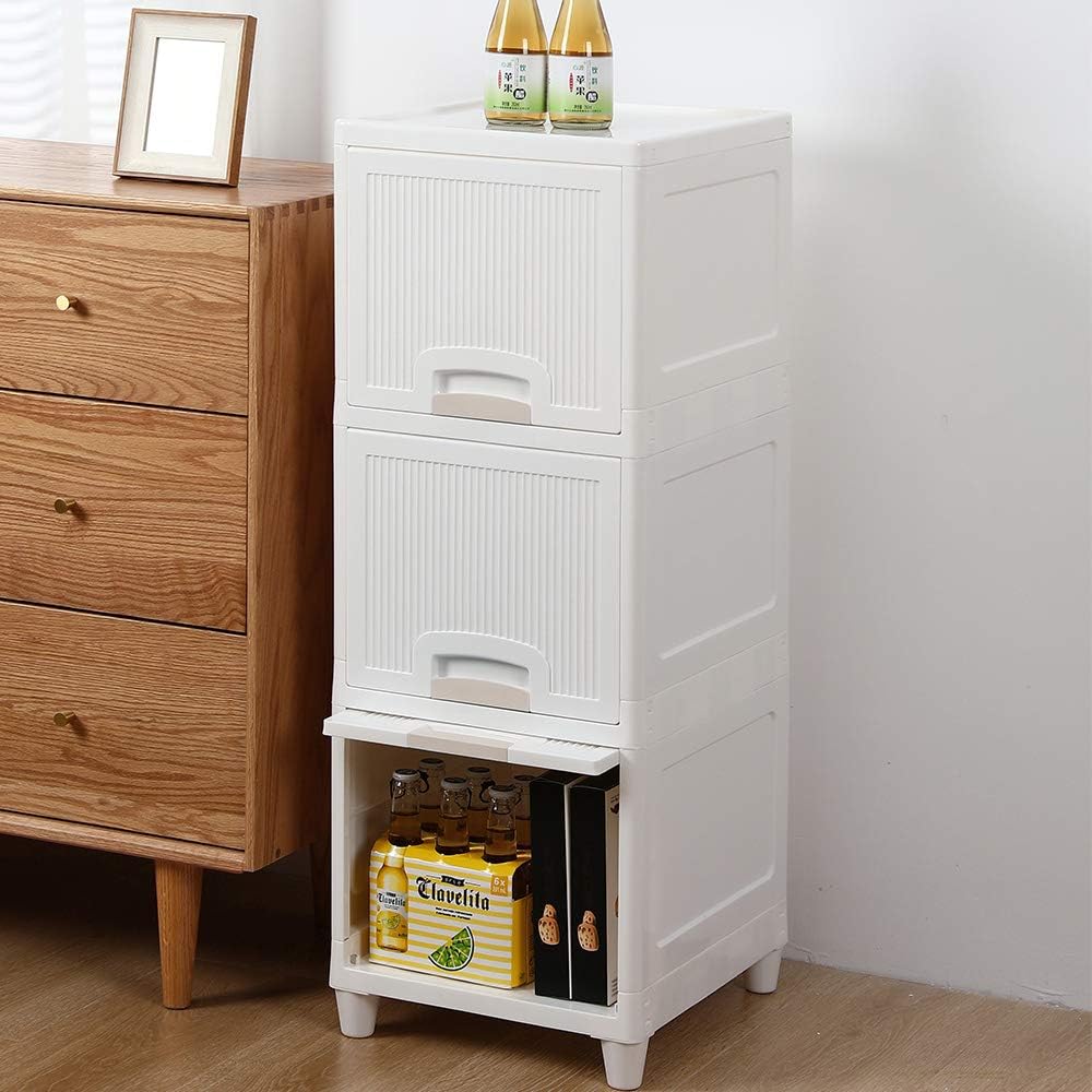 3-Tire Storage Cabinet with 2 Drawers, Pack of 2 R241465