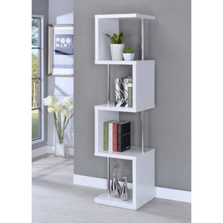 White Geometric Bookcase C22155