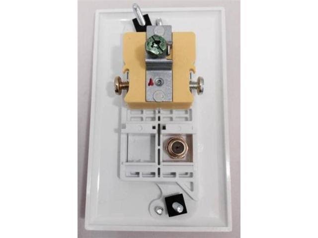 White Single Gang Wall Plate with Coax Cable TV F-Type D212