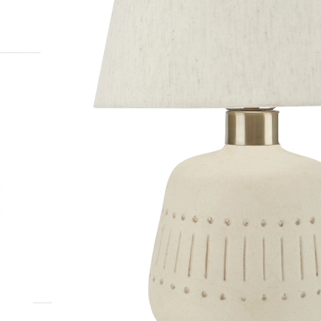 16" Natural Carved Ceramic Accent Table Lamp M697006