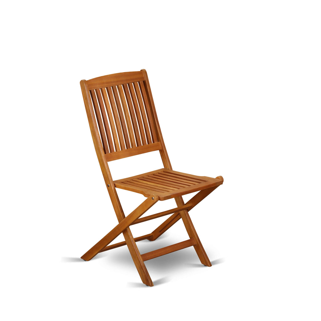 Solid Acacia Wooden Patio Folding Side Chair Set of Two I87948