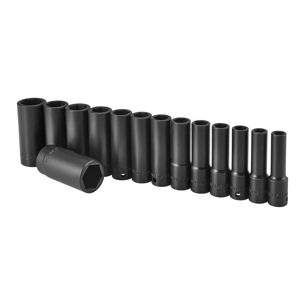1/2 in. Drive Metric Deep Impact Socket Set, 14-Piece L83473