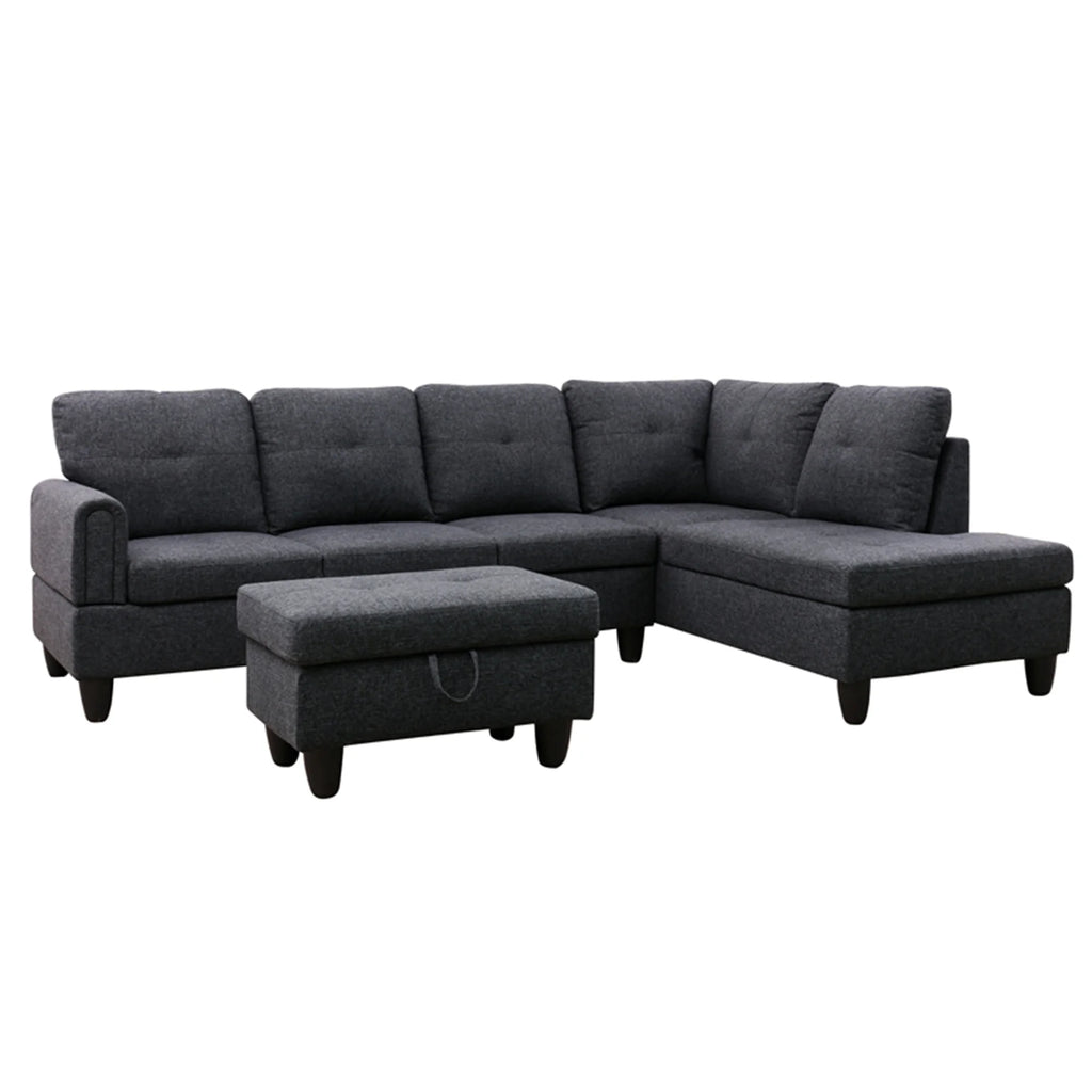 98" Sectional Sofa with Storage Ottoman and Chaise J496509