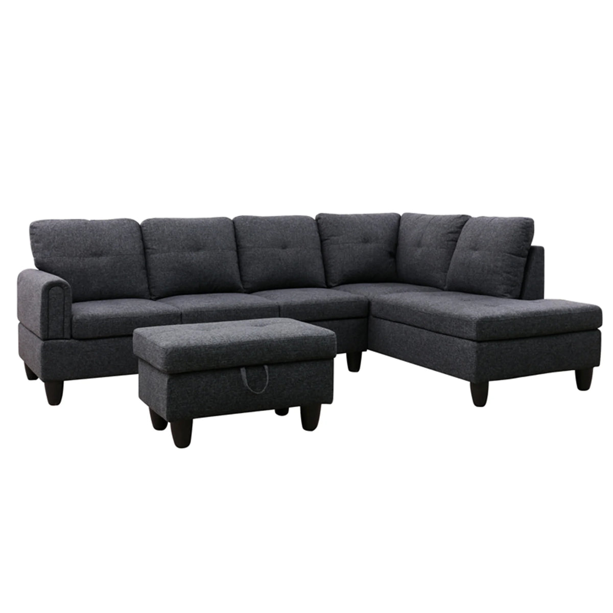 98" Sectional Sofa with Storage Ottoman and Chaise J496509