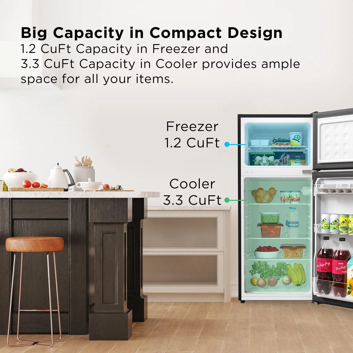 4.5 Cu. ft. Two Door Refrigerator Black Stainless Look Z377652