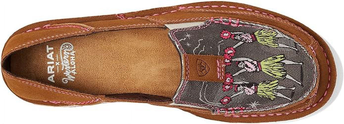 Women's Cruiser Western Aloha Boat Shoe, Nutty Bean/Hula Print, 10 10 NUTTY BEAN U996