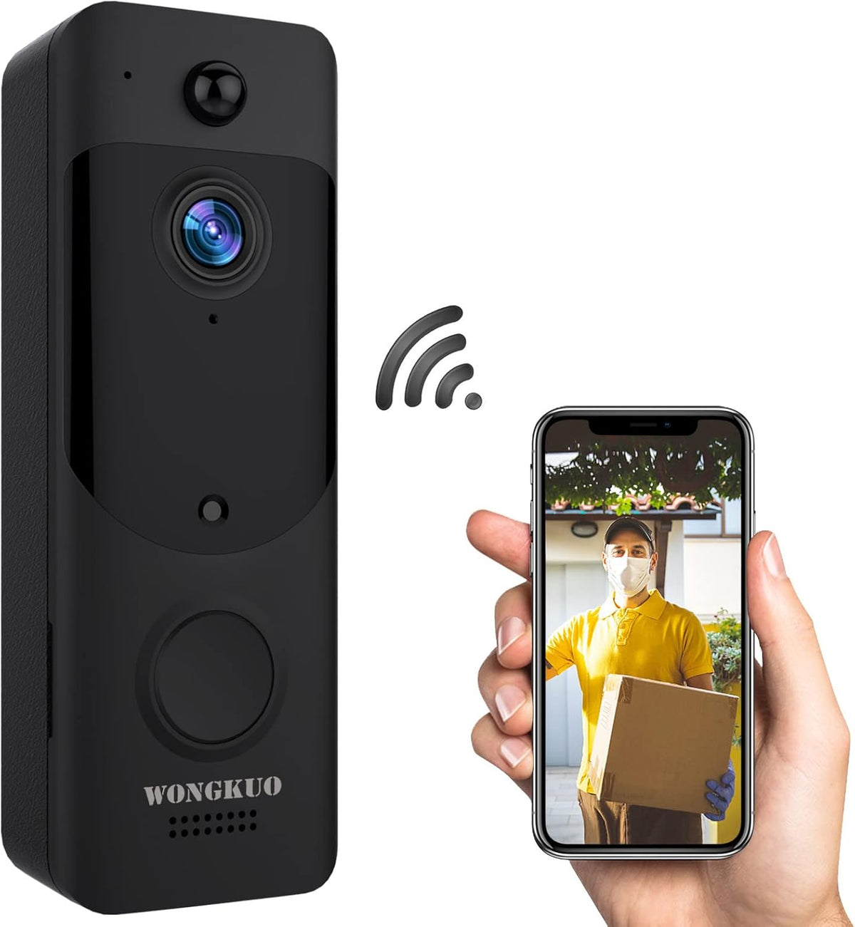 WiFi Video Doorbell Camera Wireless, 2-Way Audio, Night Vision, Pack of 2 H3673
