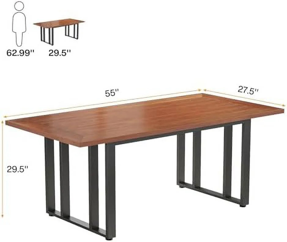 55 inch Rectangular Dining Table with Metal Frame V8981