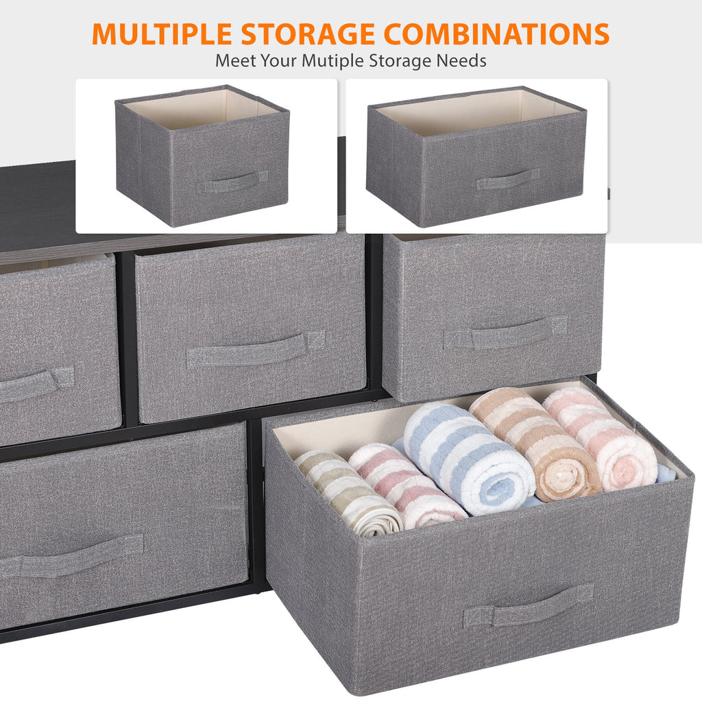 5 Drawers MDF Graphite Gray Dresser H5987