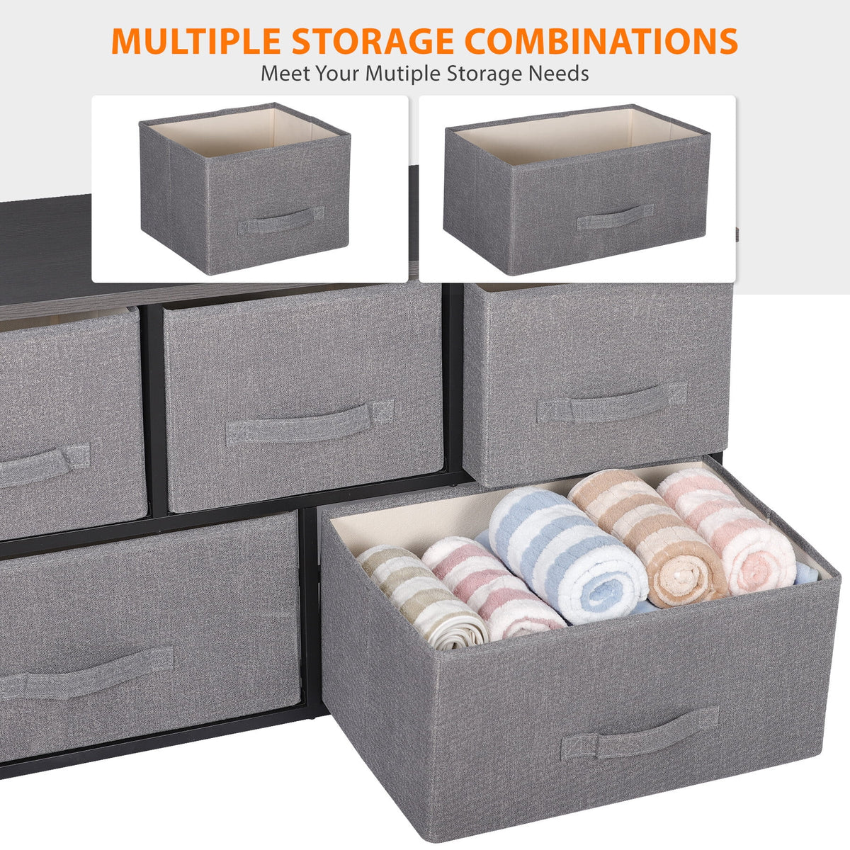 5 Drawers MDF Graphite Gray Dresser H5987