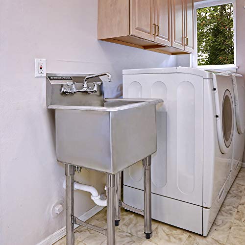 24 Inch Stainless Steel Utility Sink with Faucet Z275226
