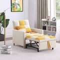 Black Convertible Sleeper Chair Bed with Pillow and Adjustable Backrest W1439