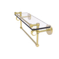 Glass Shelf with Gallery Rail and Towel Bar - Satin Brass / 16 inch F671
