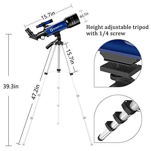 70mm Refractor Telescope with Adjustable Tripod W51981