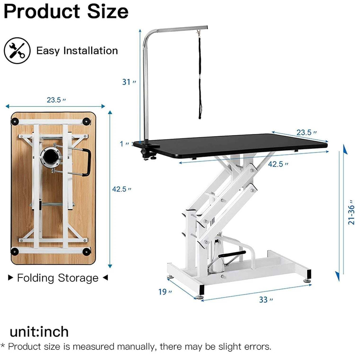 Hydraulic Pet Grooming Table Adjustable Height A76866