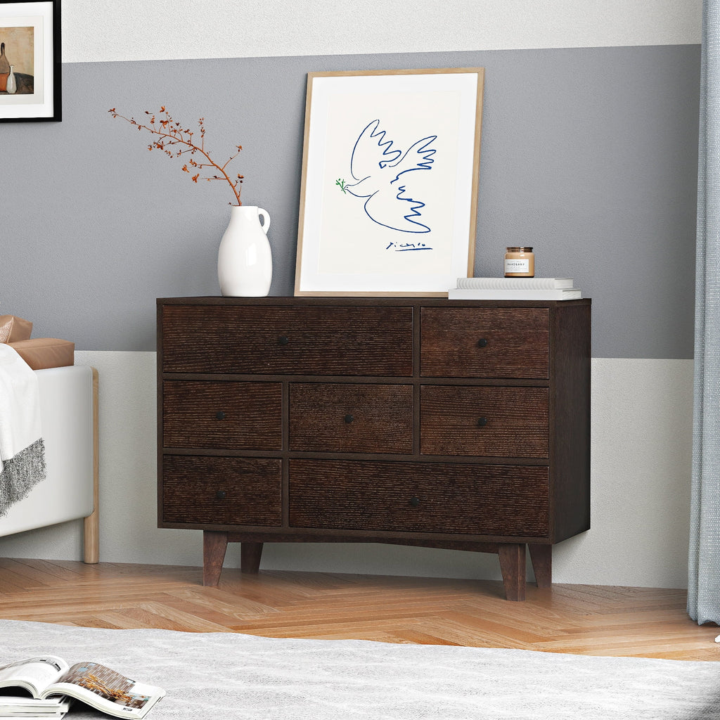 7 Drawer Solid Wood Dresser Cabinet J27028